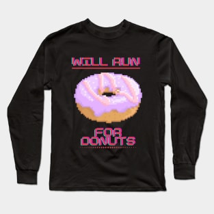 Will run for donuts retro Long Sleeve T-Shirt